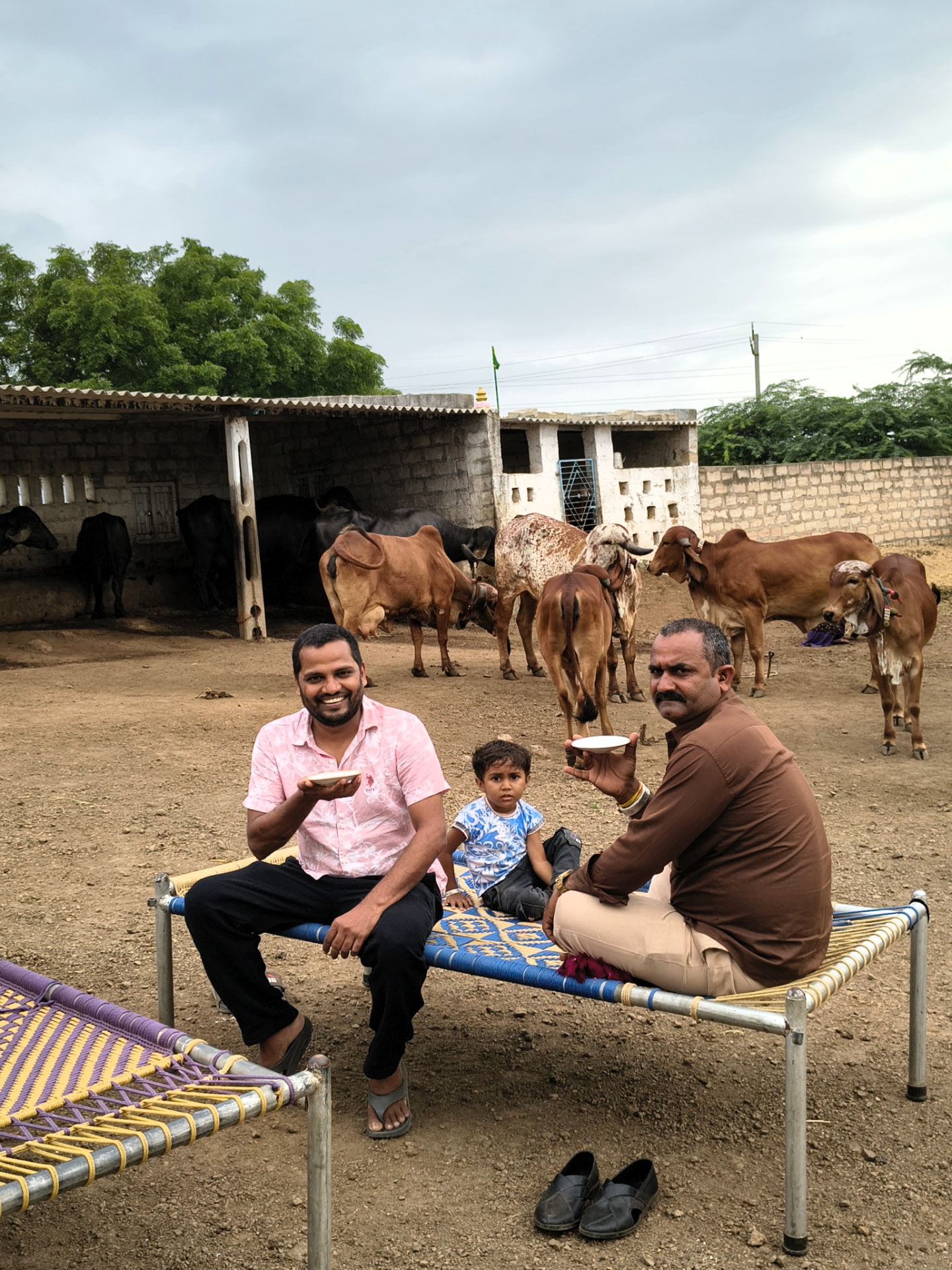 Founder Ketan Parmar with a farmer at an indigenous cow farm in Gujarat